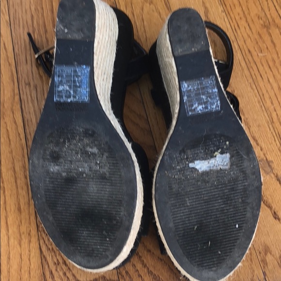 Black suede straw wedges - Picture 5 of 5